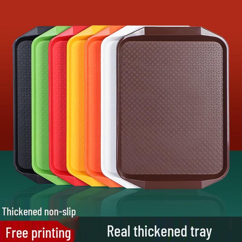 DM Thickened Rectangular Plastic Serving Tray (10-Pack)