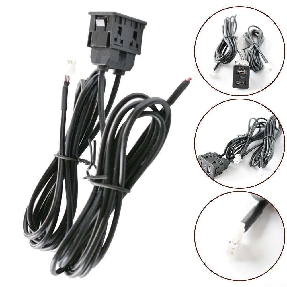 Car Dash Mount USB+TYPE-C Port Panel Interface Extension 145cm Cable Adapter