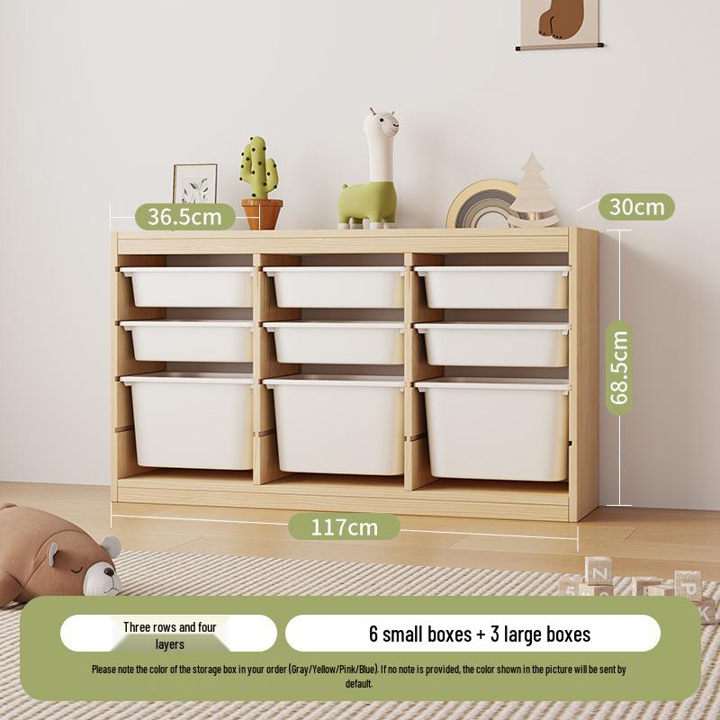 Children's Solid Wood Toy & Book Storage Shelf and Cabinet