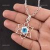 Natural Swiss Blue Topaz 925 Sterling Silver Memorial Day Trendy Pendant Jewelry PP-18-9