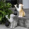 Solar Little Cat Lamp Resin Cat Garden Statue Creative Cute Mini Cat Outdoor Lantern Solar Outdoor Statue Light for Yard Balcony