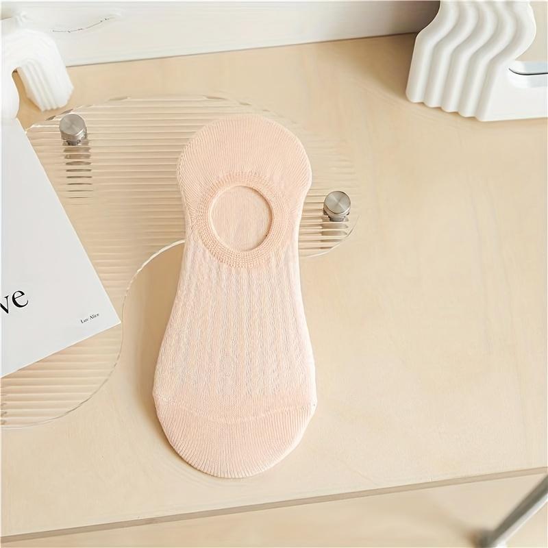 

Женские невидимые носки однотонные трикотажные дышащие короткие носки 5pairs телесный