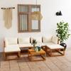 Day and Night - Day and Night Garden Furniture 7 Pcs Cream Cushions Solid Acacia Wood