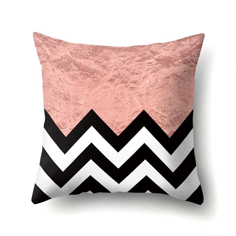 Polyester Pillow Case Automobile Decoration Home Printed Pillow Case Automobile Sofa Simple Waist Cushion Cover