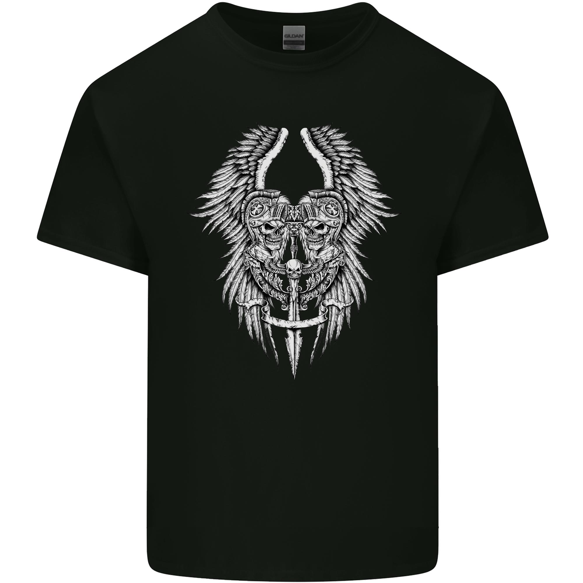 Two RoUnisex Skulls Unisexs Light Cotton TShirt S