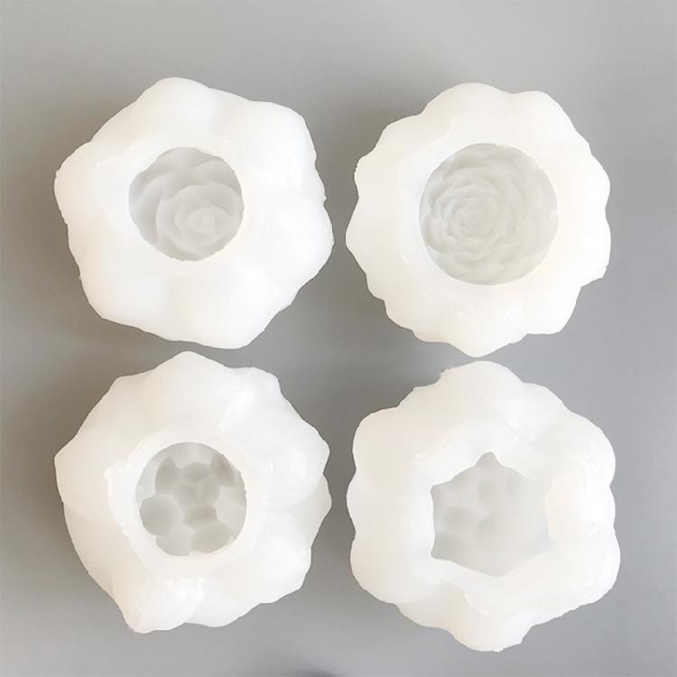 Moules en Silicone en Forme de Fleur pour Résine Époxy Bougie Faite Main Décoration de Maison Démoulage Facile Moule à Savon en Silicone