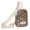 Women's Chest Bag Leopard Shoulder Crossbody Bag Lightweight Travel Satchel