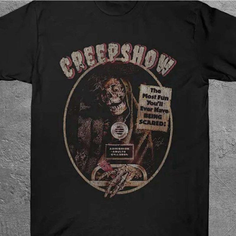 Herren Retro "1982 Horrorfilm" T-Shirt - Lockere Version Retro "Der schmerzhafteste Biss aller Zeiten!" Zombie Schädel Design "T-Shirt