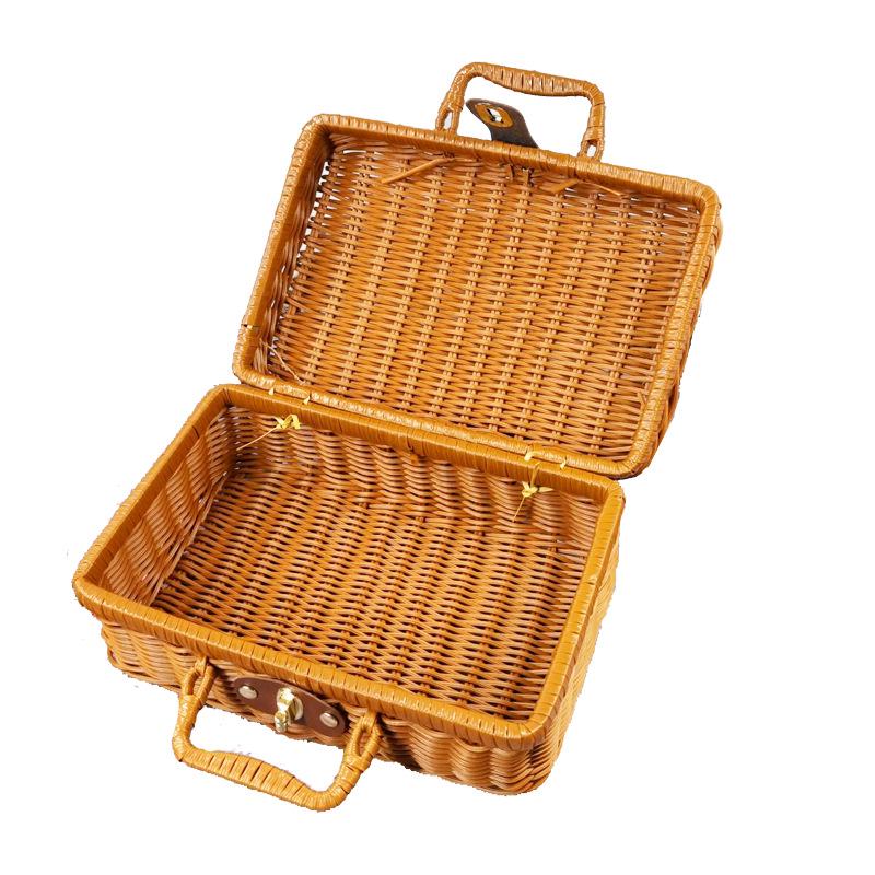 Large Rattan Handwoven Handbag for National Day, Mid-Autumn Festival, Wedding Souvenir, or Outdoor Photo Props