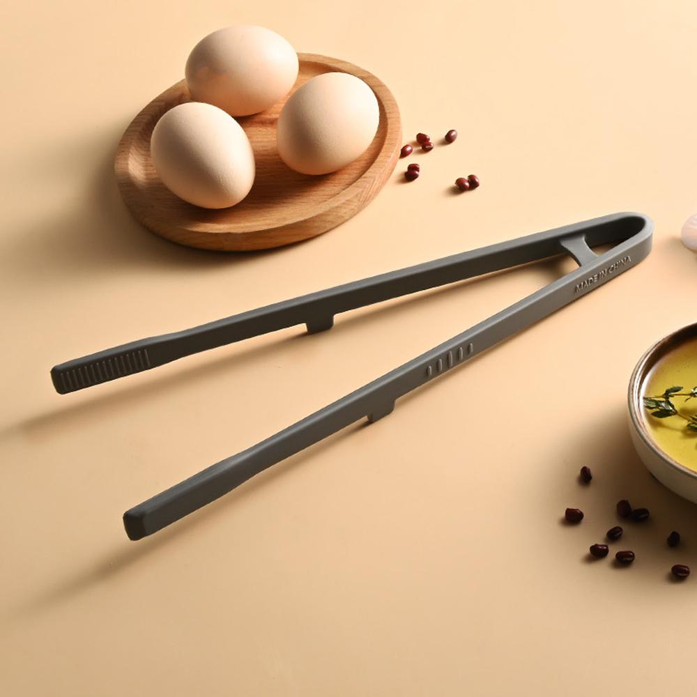 1PC Kitchen Anti-Heat Bread Tongs, High-Temperature Resistant One-Piece, Tripod Silicone Barbecue Tongs