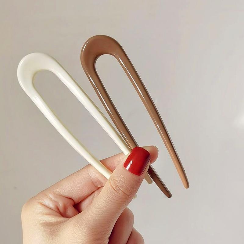 1Pc U-shaped Minimalist Hairpin Fashion Hair Sticks Women's Plastic Women Headwear Accessories