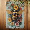 Vintage Bee Garden Metal Wall Art Sign Home Decor