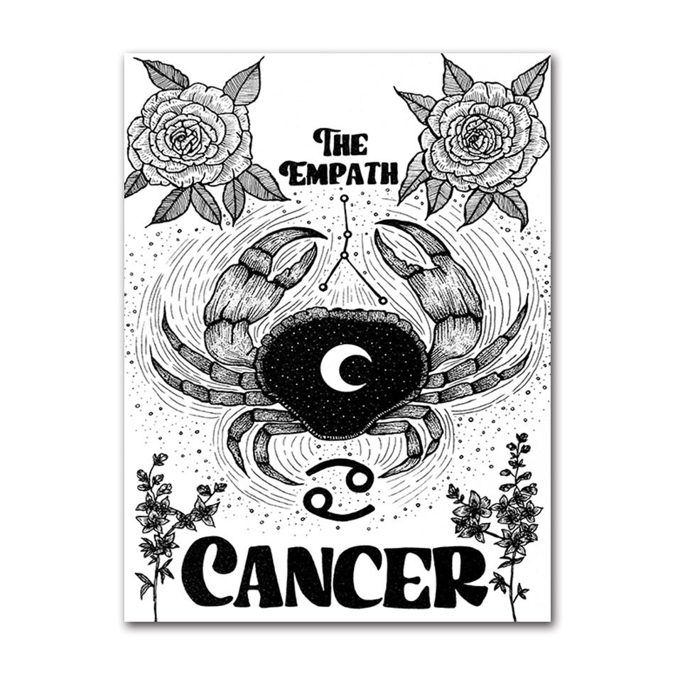 Zodiac Star Sign Wall Art Canvas Painting Astrology Posters Prints Boho Cancer Libra Gemini Constellation Living Room Home Decor