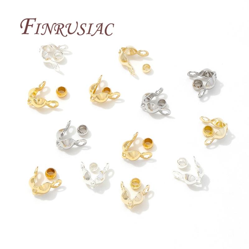 100pcs/lot 18K Gold Plated Connector Clasps Crimps Beads For Bracelets Necklace DIY Jewelry Making Supplies,Crimps Cover