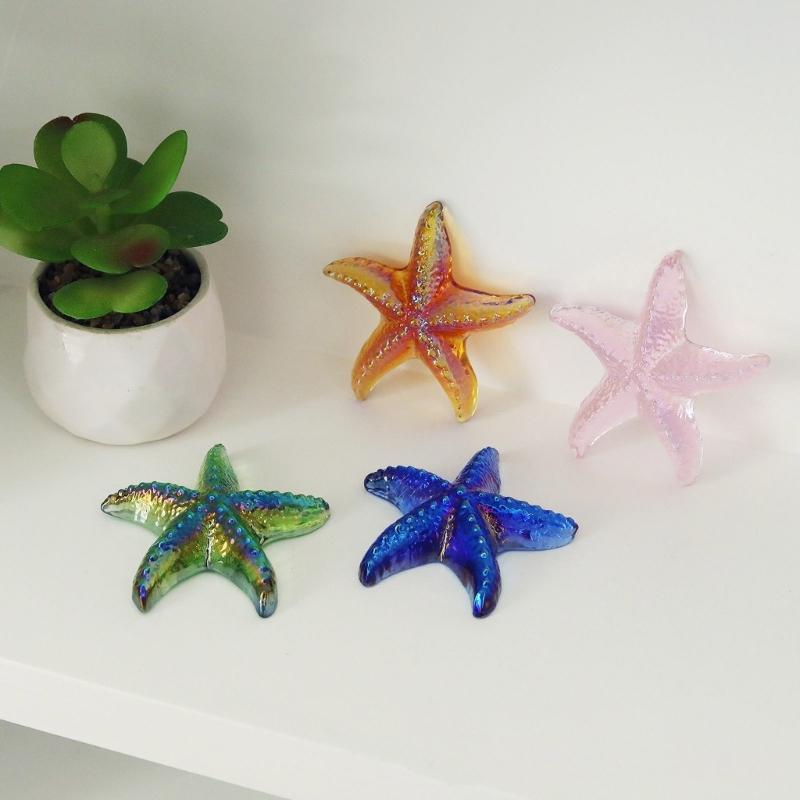 Figurine Decorazioni Stella Marina in Vetro Ornamento Animali Marini di Cristallo per Decorazioni Acquario Statua Stella Marina in Vetro Oggetti da Collezione Regalo