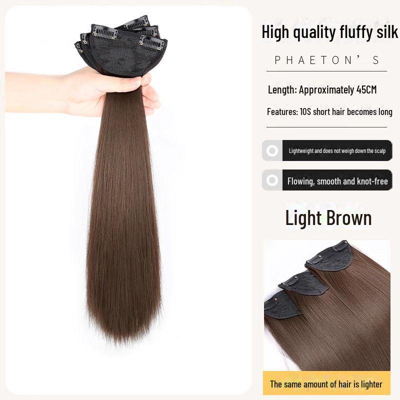 

Длинные парики для женщин: Набор из 3-х предметов, прямые, объемные, невидимые, бесследные накладные пряди