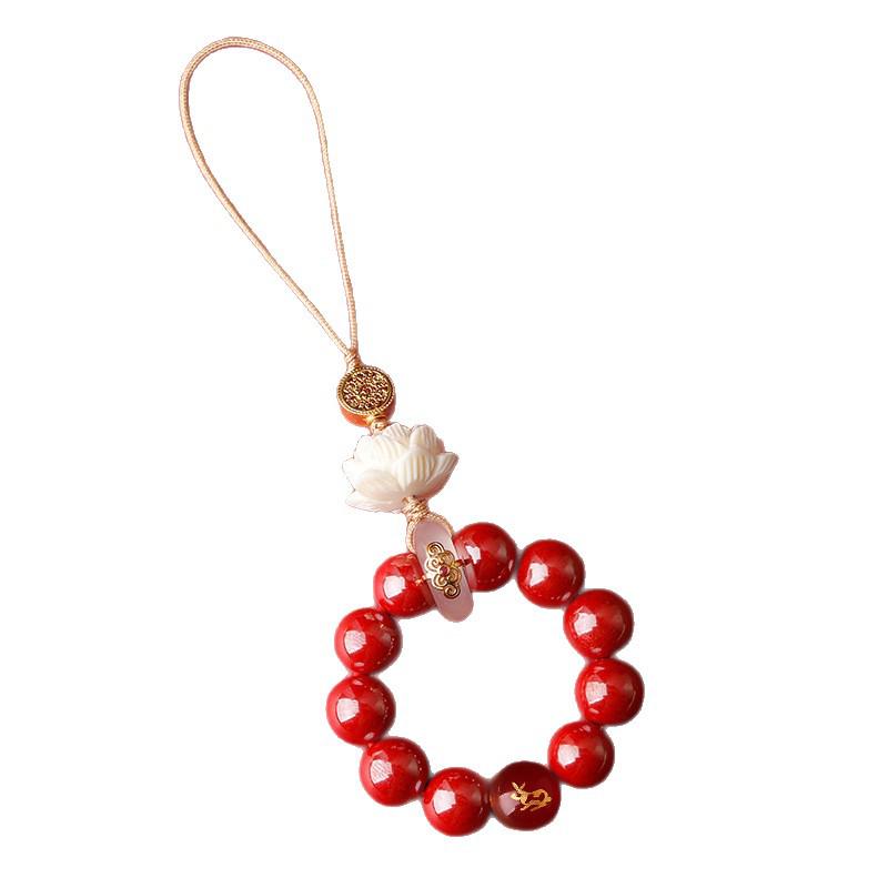 Cinnabar Zodiac Charm Pendant: Mobile Phone Chain & Amulet