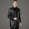 Sheepskin Leather Jacket Men's Autumn and Winter Business Casual Middle-aged Dad Lapel Jacket