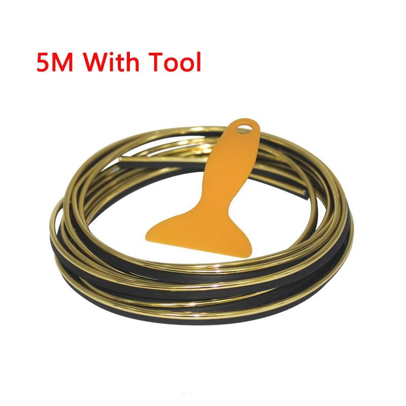 Super Flexible 5M/3M Car Interior Moulding Trim Strip Door Gap Edge Moulding Trim Universal Decorative Line Auto Accessories