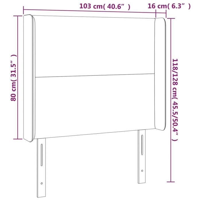 VidaXL Tête de Lit à LED Meuble de Chambre à Coucher Accessoire de Lit Simple Tête de Cadre de Lit Intérieur Taupe 3123762