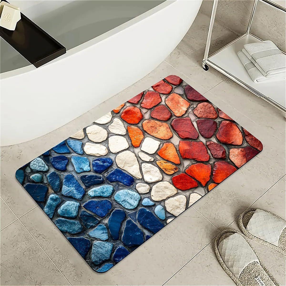 

3D Коврики для пола, Коврики для ванной и туалета, Впитывающие, Противоскользящие коврики для ног 50 * 80cm