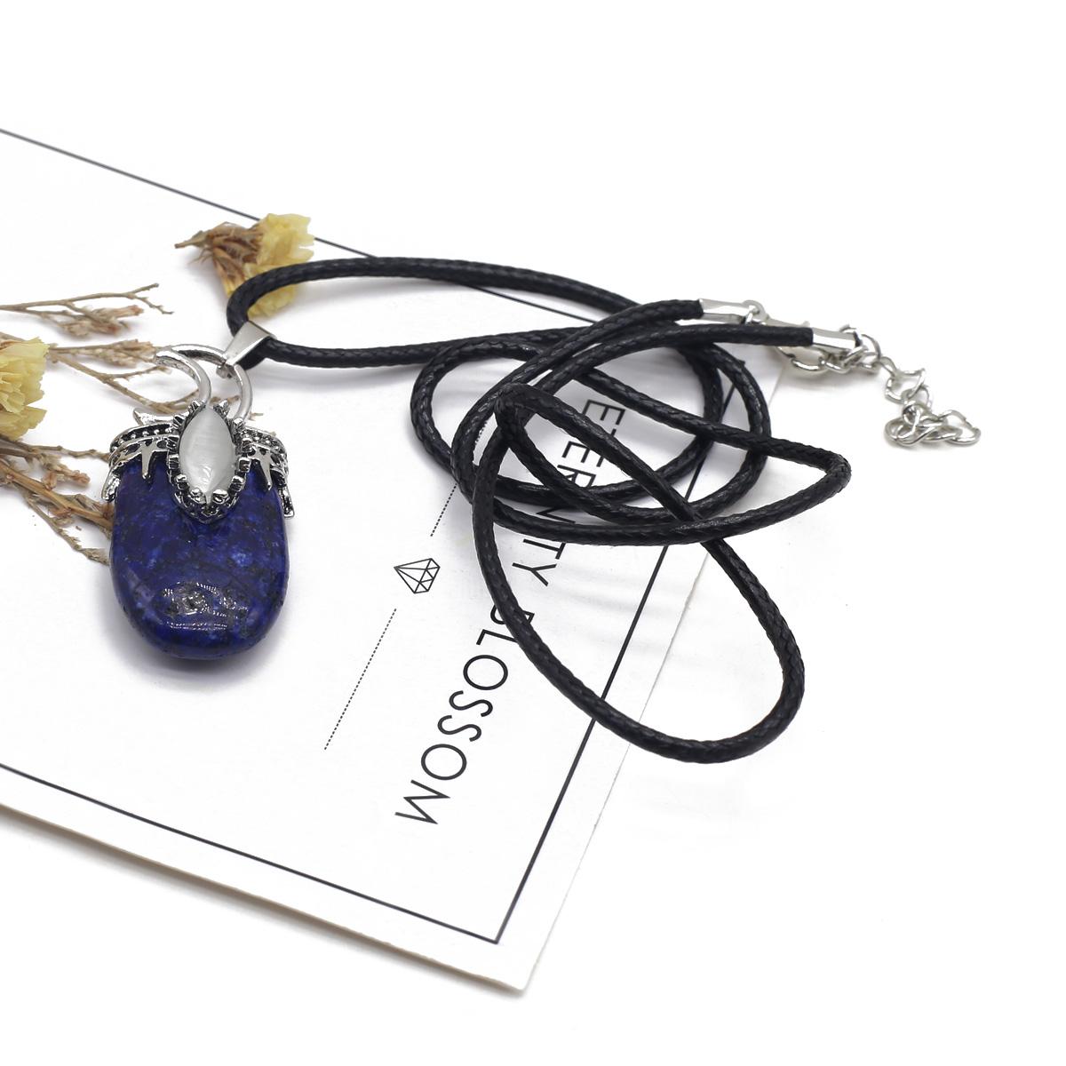 

1 шт. в партии, ожерелье из натурального камня в форме луны, кулон с агатом, опалом, аметистом, подвеска с кожаным шнуром, цепочка, ожерелья для женщин и мужчин, ювелирные изделия 22x45 мм 1Pcs/22x45mm-Lapis lazuli