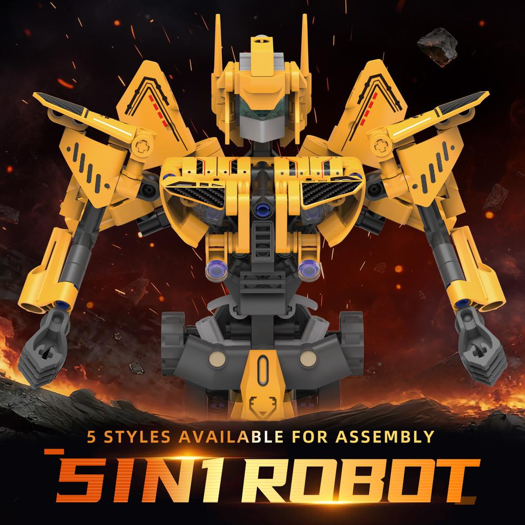 373Pcs Programmable Electric Remote Control 5-In-1 Robot Building Blocks Toy, Creative Home Toy Ornament, Boy'S Birthday Gift
