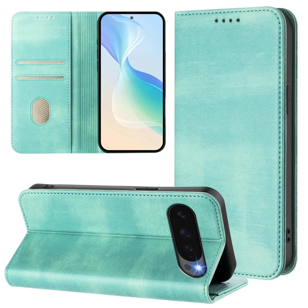 For Google Pixel 9 Wallet Cases Retro Texture RFID Blocking Leather Phone Cover