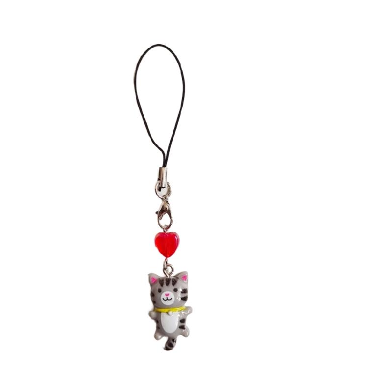 Cat Pendant Phone Lanyard Antilost Keyring Keychain Handbag Backpack Accessory