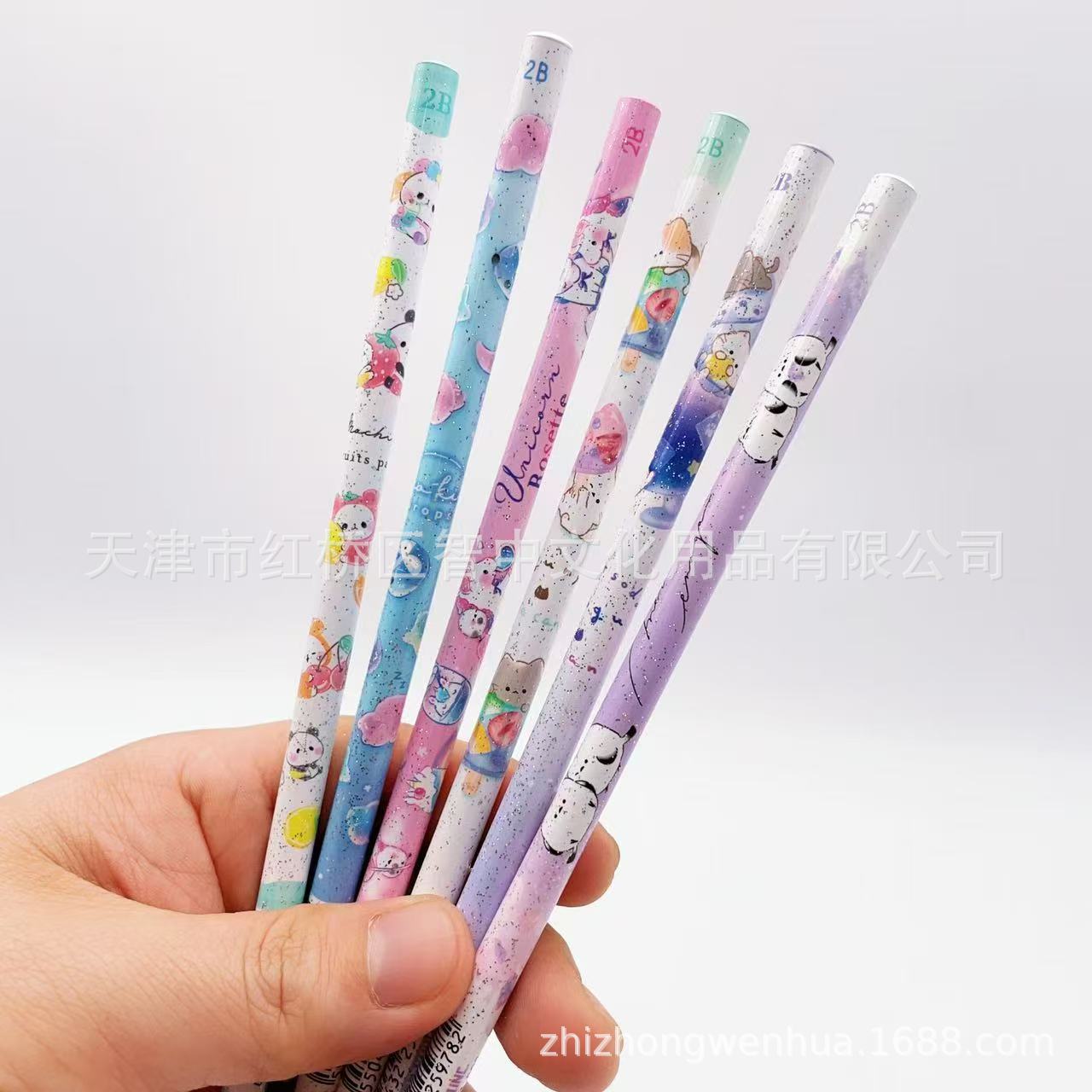 Japan Chubby Bird Unicorn Panda Glitter 2B Wooden Pencil - Limited Edition 2B