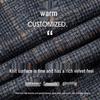Cai Zi Men's Retro Plaid Wool Blend Mid-Length Overcoat