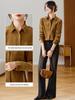 Women's Long Sleeve Corduroy Shirt - Thickened Cotton Cocoon Style for Spring/Autumn 2026