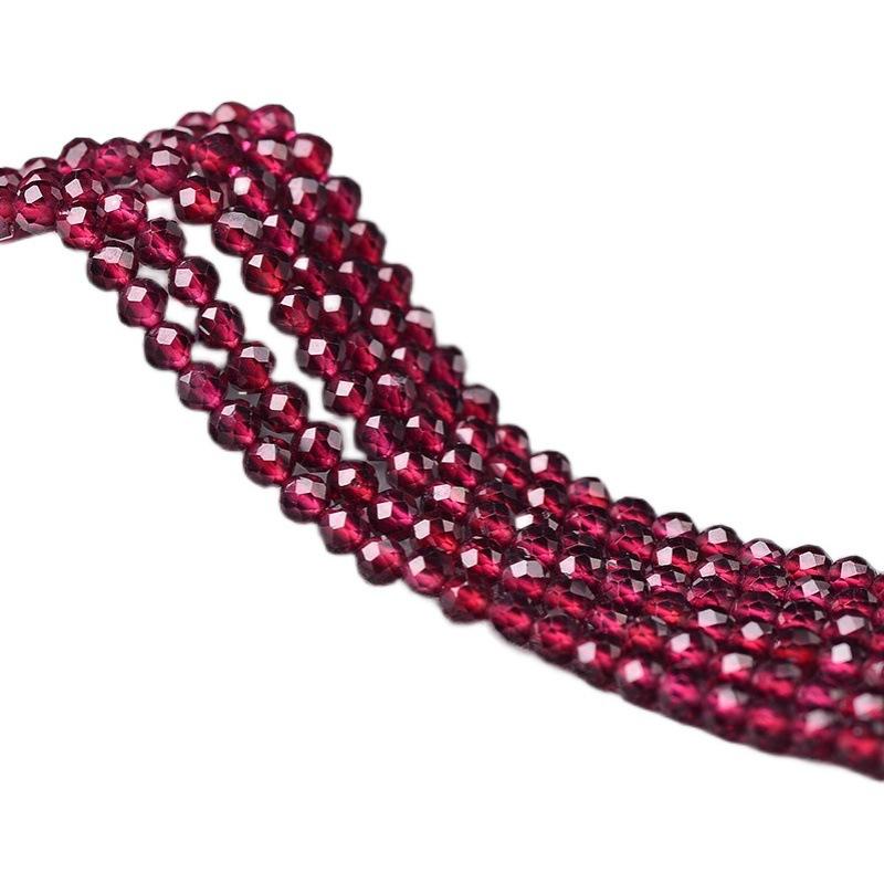 2MM 3MM 4MM Natural Mozambique Garnet Faceted Hard Polished Shiny Football-shaped Loose Beads Semi-finished Beads