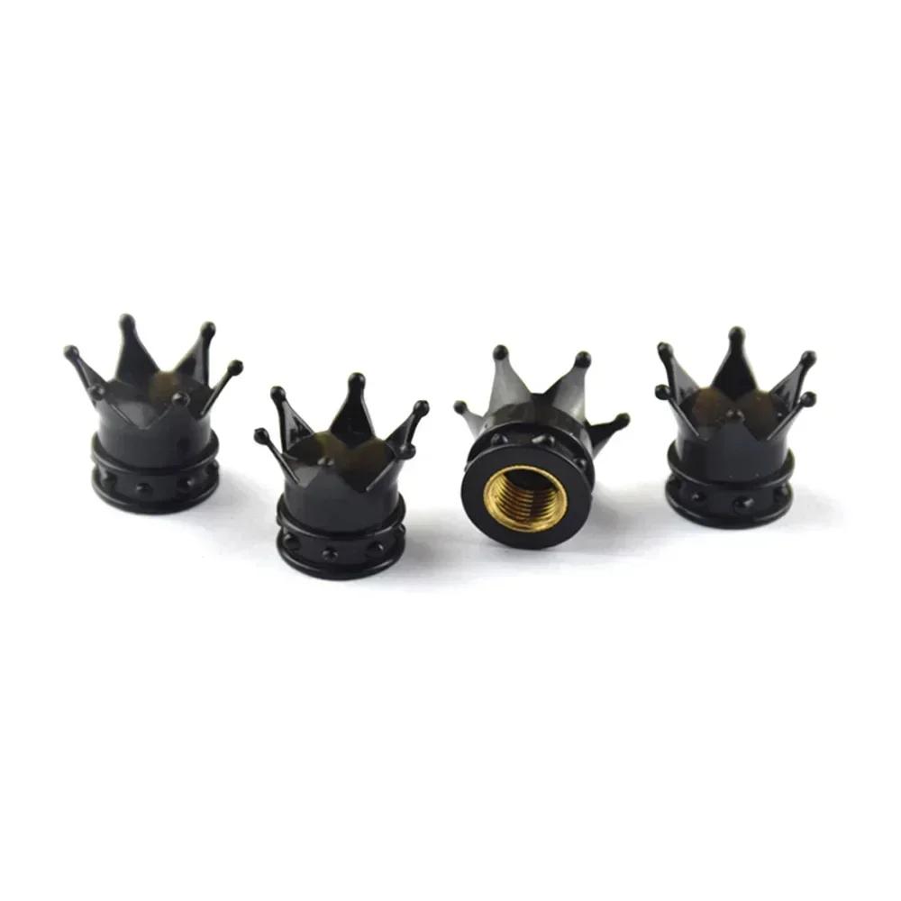 4 PCS Universal Crown Wheel Valve Covers Air Dustproof Waterproof Car Motorcycle Tyre Rim Covers Car Decoration Valve Caps