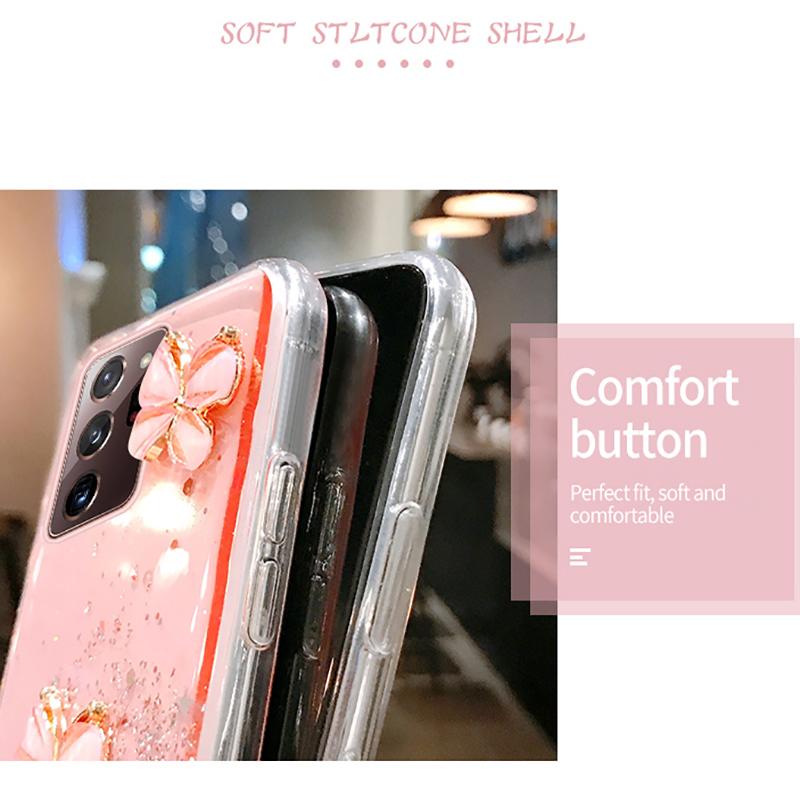 Luxury Bling Glitter Lanyard Silicone Phone Case For Samsung S23 S22 Ultra S21 S20 FE S10 A14 A24 A34 A54 A13 A23 A33 A53 A12 A32 A52/iphone 15 13 14
