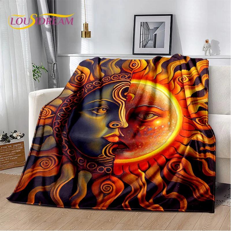 Sun Moon Mandala Magic Witchcraft Tarot Blanket,Soft Throw Blanket for Home Bedroom Bed Sofa Picnic Travel Office Cover Gift Kid