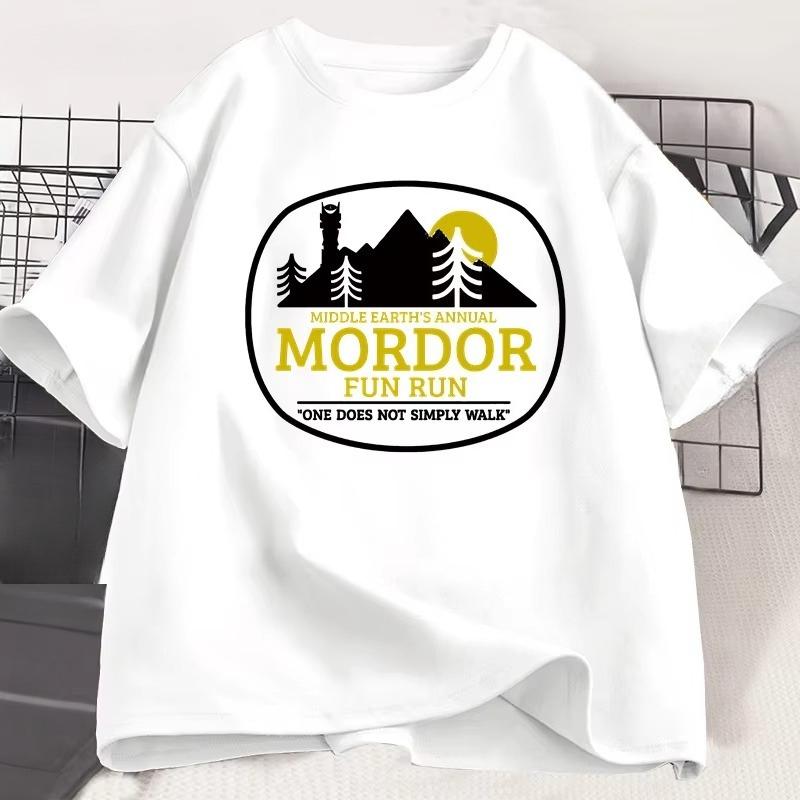Middle Earths Annual Mordor Funny Run T Shirt Trendy Vintage Cotton Short Sleeve Harajuku Tshirt Oversized Unisexs Clothing Tops