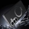 SULADA For Samsung Galaxy Z Fold7 5G Magnetic Case Kickstand PU + PC Phone Cover Carbon Fiber Texture