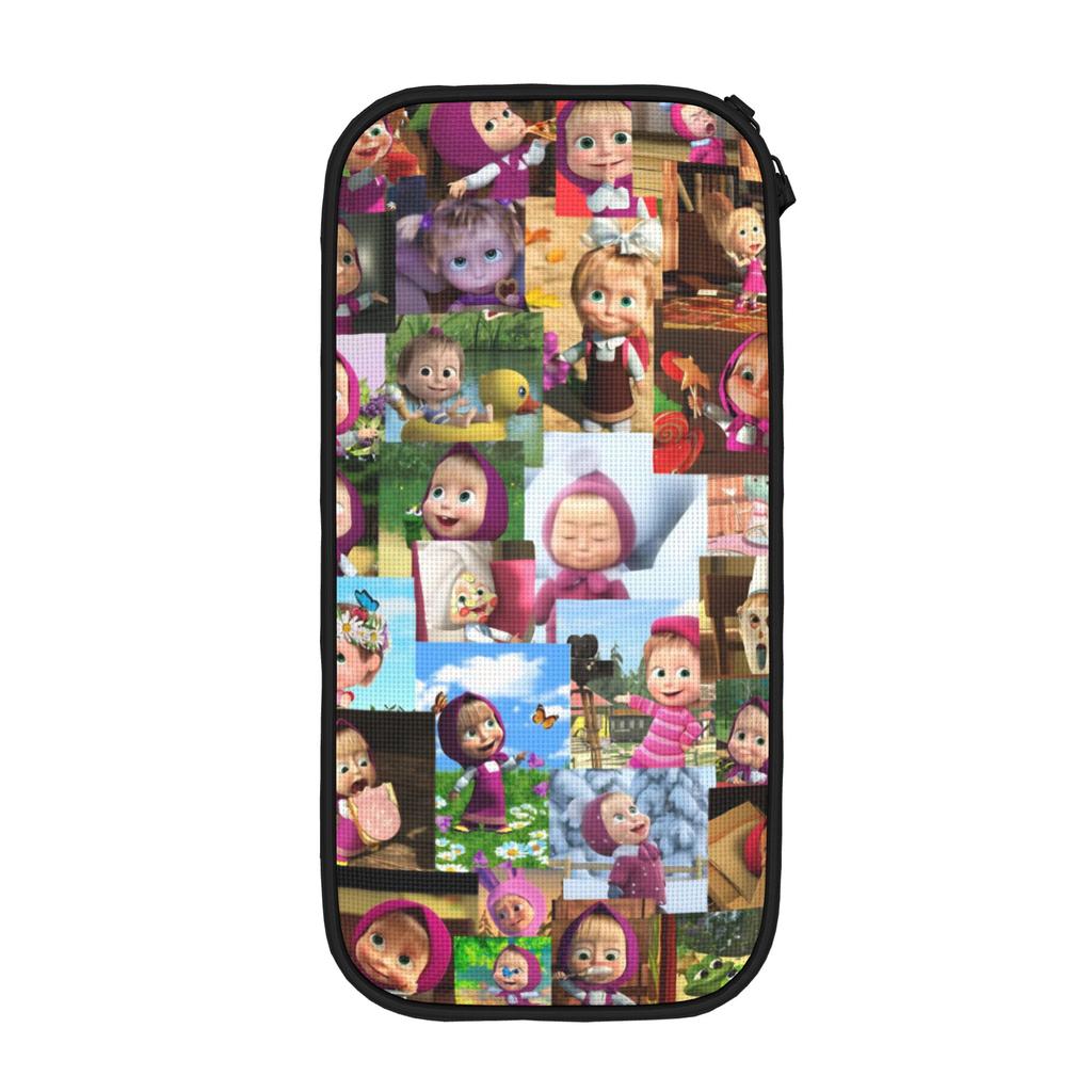 New Cute Cartoon M-Masha and Bear Pencil Case Pencil Box Pen Holder for Girls Boys Large Storage Bags Office Gifts Stationery