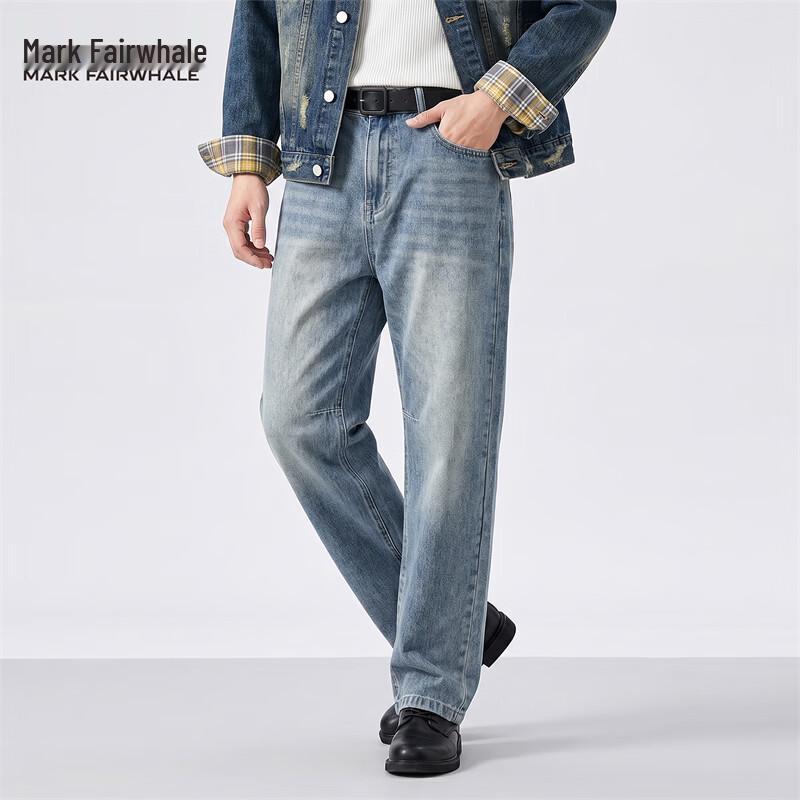 Mark Fairwhale Men s Loose Fit Stretch Washed Straight-Leg Jeans 38