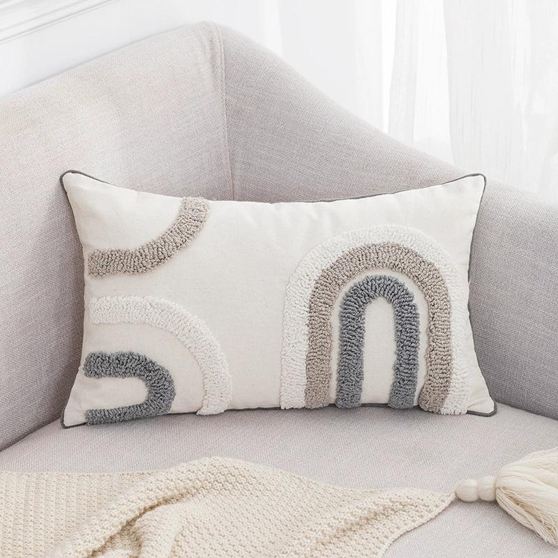 Bohemian Cotton Linen Throw Pillow with Tassels - Sofa & Bed Backrest Cushion Cover with Insert