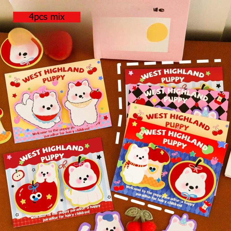 

Cute West Highland Gift Double Students with High Looking Handbook Decoration Message Notes N Times Kawaii Stationery Memo Pad