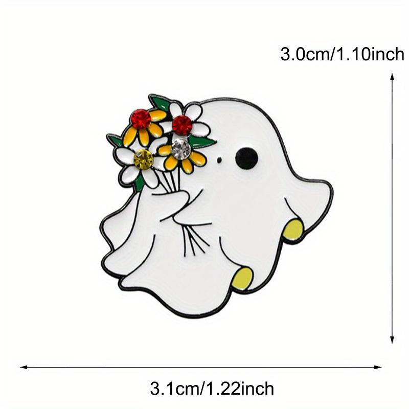 Interesting Flower Shy Ghost Brooch Cute Halloween Ghosts Badge Accessory