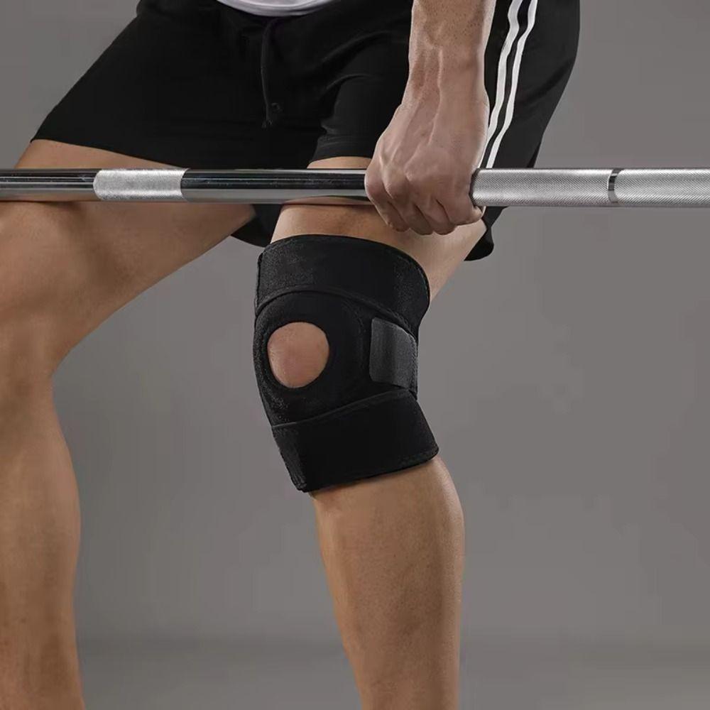 

1 Pair Adjustable Sports Kneepad Elastic Fitness Knee Pads Meniscus Leg Brace Protector Women чорний