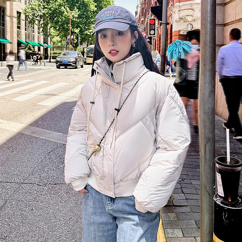 Jacke Damen Kurz Winter Locker Verdickt Lässig Warm Mode Gepolsterte Jacke