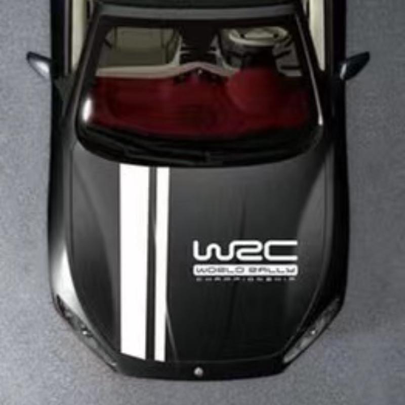 Fashion WRC Stripe Car Covers Vinyl Racing Sports Decal Head Car Sticker Wrap Vinyl Stickers For Car Head Decoration For Ford VW