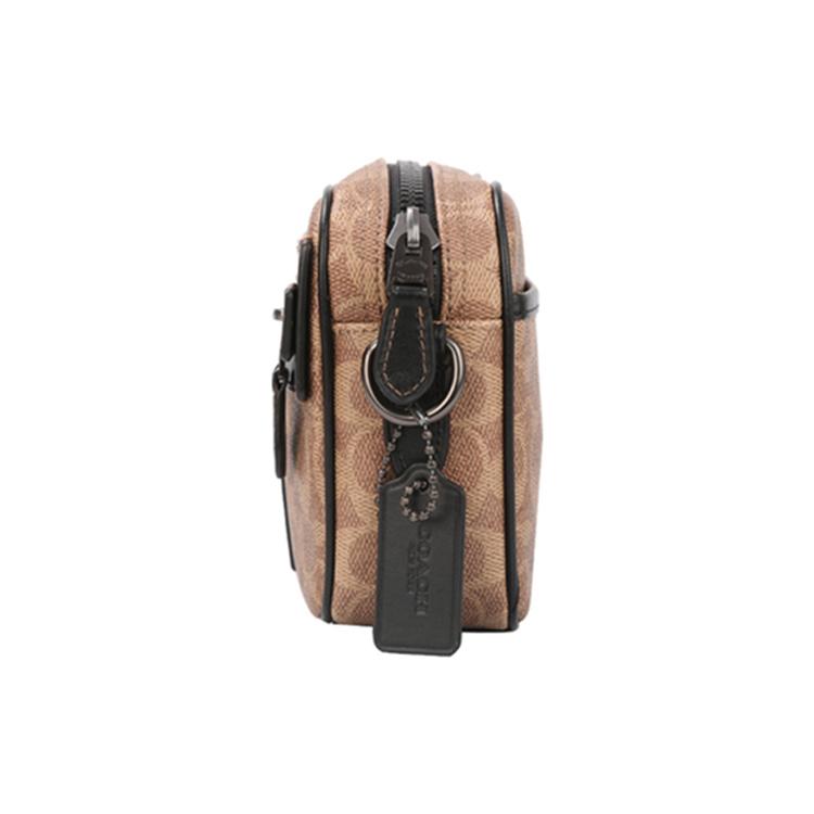 New COACH Academy Leather Camera Bag, Crossbody Bag, Shoulder Bag Men's Khaki 69333-JIKHA