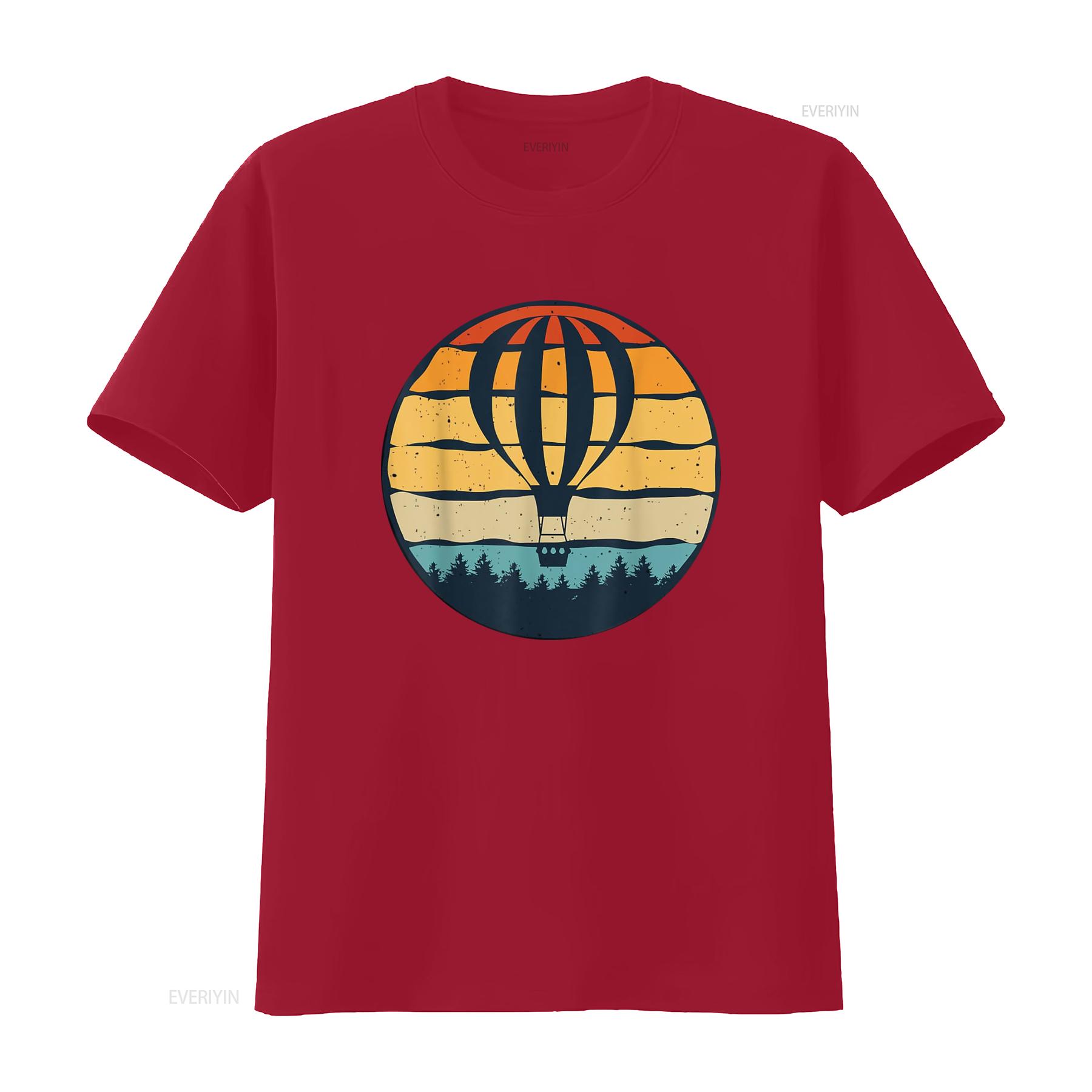 Vintage Hot Air Balloon And Ballooning Design Sky Adventure T Shirt vintage Washed Soft Stretched fashion Unisex S