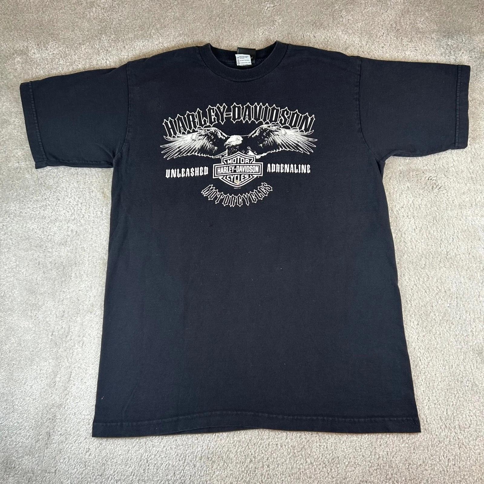 Vintage Y2K Harley Davidson Graphic T-shirt Men s Large Black Austin Texas Eagle 3XL
