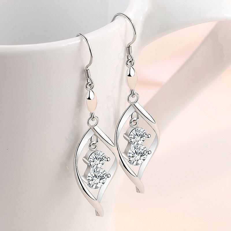 Cercei cu zircon din aliaj de cupru Lindon Cercei cu picătură pentru femei Cadouri de petrecere de nuntă